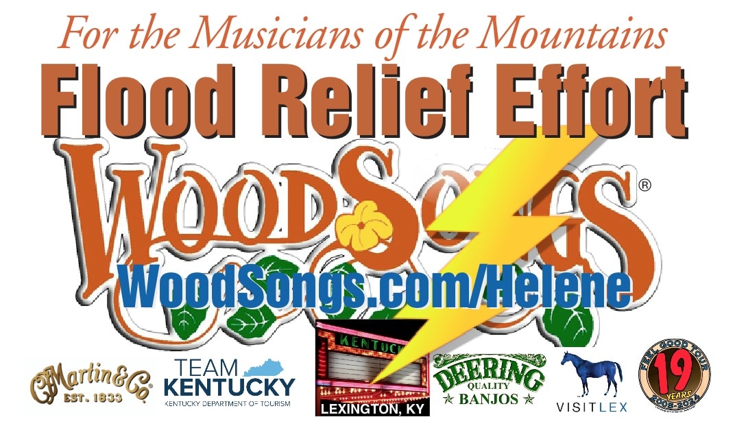 WoodSongs bluegrass instrument drive for Hurricane Helene victims